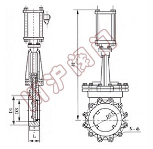 氣動刀型閘閥結構圖